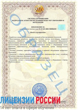 Образец сертификата соответствия (приложение) Губкин Сертификат ISO 27001